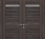 Imma Vetro Gray Oak Modern Interior Double Swing Doors by Belldinni