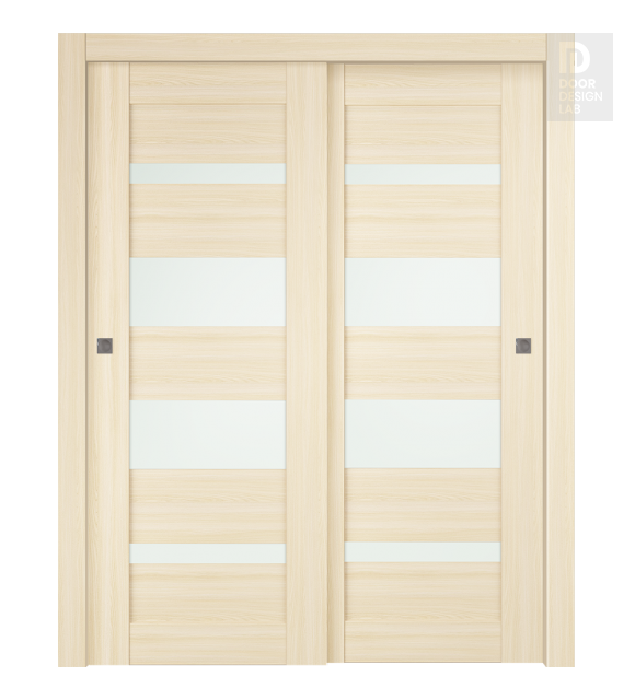 Avon 07-01 Vetro Loire Ash Modern Interior Bypass Doors by Belldinni