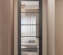 Palladio 5 Lite Clear Vetro Gray Oak Modern Interior Frameless Door by Belldinni