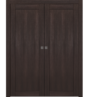 Shaker 1 Panel Veralinga Oak Double pocket doors