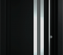 MODERN FRONT STEEL DOOR ZEPHYR BLACK/WHITE 37 7/16" X 81 11/16" LHI + HARDWARE