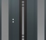 Modern Steel Front Door DIAMOND A4 60" X 80" ANTHRACITE/ANTHRACITE FROSTED GLASS PANEL BLACK RHI WITH 2 SIDELITES FROSTED GLASS