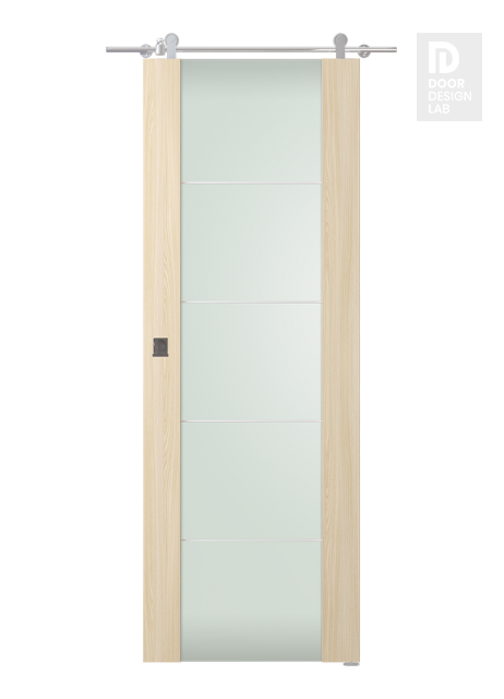 Avon 202 4H Vetro Loire Ash Modern Interior Barn Door by Belldinni