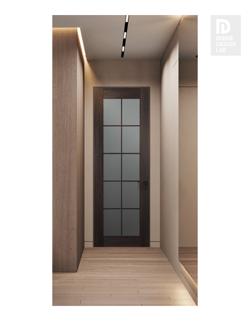 Avon 10 Lite Vetro Veralinga Oak Modern Interior Frameless Door by Belldinni