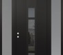 DIAMOND A9 60" X 96" BLACK/BLACK MIRRORED GLASS PANEL BLACK LHI WITH 2 SIDELITES AND TRANSOM FROSTED GLASS