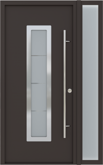 MODERN FRONT STEEL DOOR ARGOS BROWN/WHITE 49 1/4" X 81 11/16" LHI + SIDELITE RIGHT