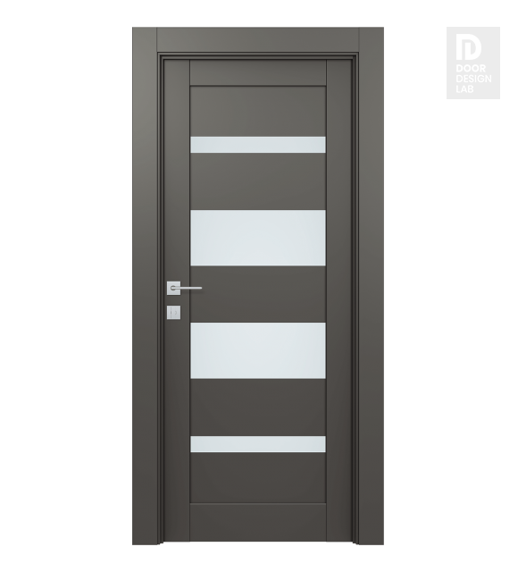 Mirella Vetro Gray Matte Modern Interior Door by Belldinni