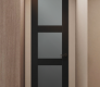Avon 3 Lite Vetro Black Matte Modern Interior Frameless Door by Belldinni