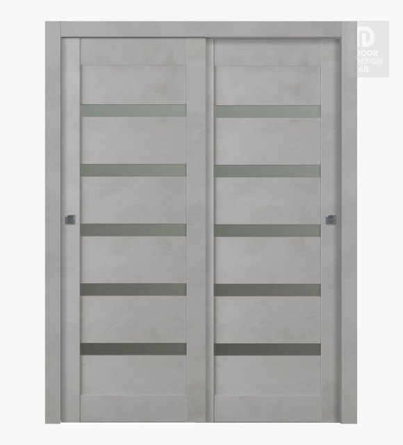 Avon 07-04 Vetro Light Urban Modern Interior Bypass Doors by Belldinni