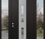 DIAMOND A6 64" X 96" BLACK/BLACK CLEAR GLASS PANEL STAINLESS STEEL LHI WITH 2 SIDELITES AND TRANSOM CLEAR GLASS