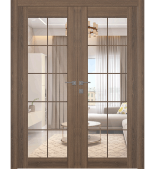 Avon 10 Lite Clear Pecan Nutwood Double doors