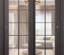 Palladio 10 Lite Clear Vetro Gray Oak Modern Interior Bypass Doors by Belldinni