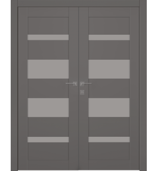 Mirella Vetro Gray Matte Double doors