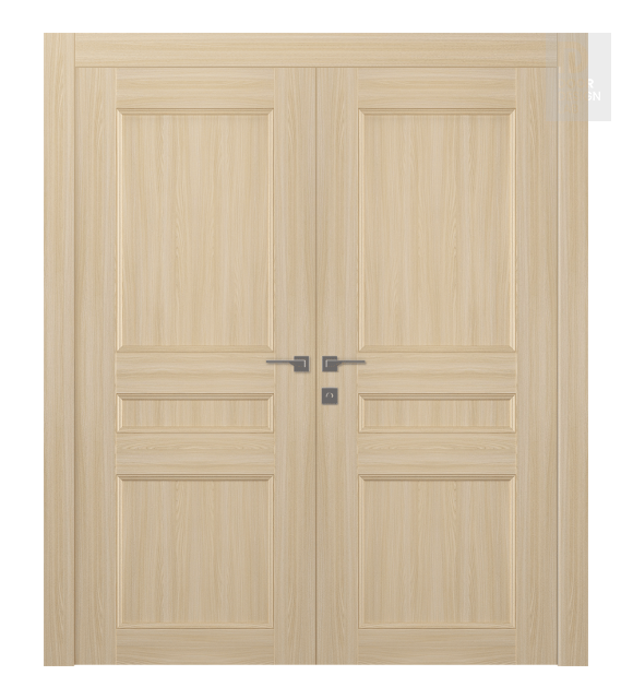 Oxford Uno 07 2R Loire Ash Modern Interior Double Swing Doors by Belldinni