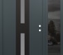 Modern Steel Front Door DIAMOND A6 48" X 80" ANTHRACITE/ANTHRACITE FROSTED GLASS PANEL BLACK LHI WITH SIDELITE MIRRORED GLASS
