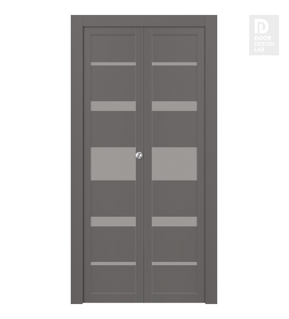 Avon 07-03 Vetro Gray Matte Modern Interior Bifold Doors by Belldinni