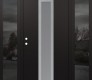 Modern Steel Front Door DIAMOND A1 60" X 80" BLACK/WHITE FROSTED GLASS PANEL STAINLESS STEEL RHI WITH 2 SIDELITES MIRRORED GLASS