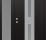 Modern Steel Front Door DIAMOND A6 48" X 80" BLACK/WHITE FROSTED GLASS PANEL STAINLESS STEEL RHI WITH SIDELITE FROSTED GLASS