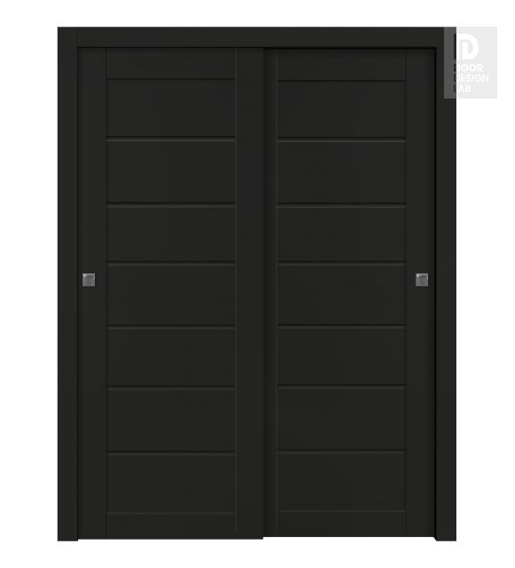 Alda Black Matte Modern Interior Bypass Doors by Belldinni