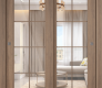 Avon 8 Lite Clear Vetro Pecan Nutwood Modern Interior Bypass Doors by Belldinni