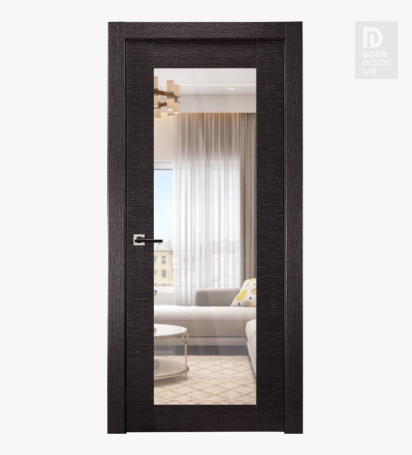 Avanti 207 Clear Vetro Black Apricot Modern Interior Door by Belldinni