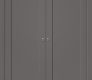 Shaker 1 Panel Gray Matte Modern Interior Double Pocket Doors by Belldinni