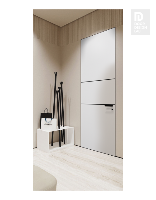 Smart Pro 2H Black Polar White Modern Interior Frameless Door by Belldinni