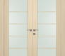Avon 5 Lite Vetro Loire Ash Modern Interior Double Swing Doors by Belldinni