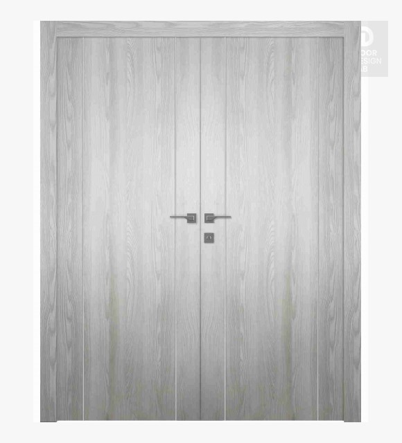 Optima 2U Ribeira Ash Modern Interior Double Swing Doors by Belldinni