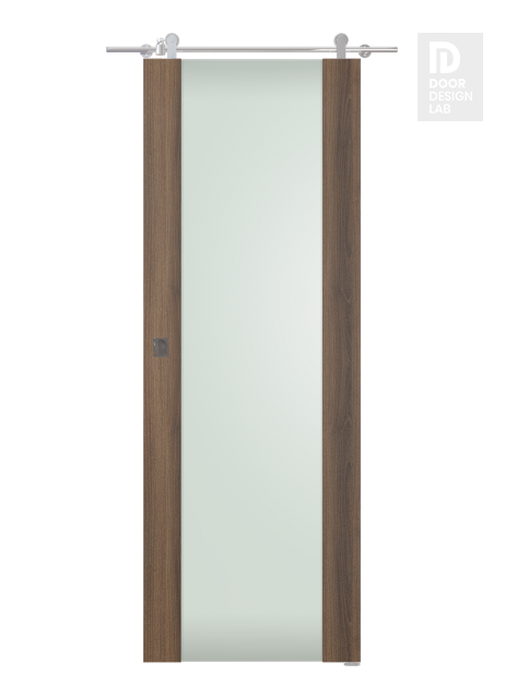Avon 202 Vetro Pecan Nutwood Modern Interior Barn Door by Belldinni