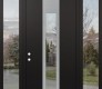 DIAMOND A1 64" X 96" BLACK/BLACK CLEAR GLASS PANEL STAINLESS STEEL LHI WITH 2 SIDELITES AND TRANSOM CLEAR GLASS
