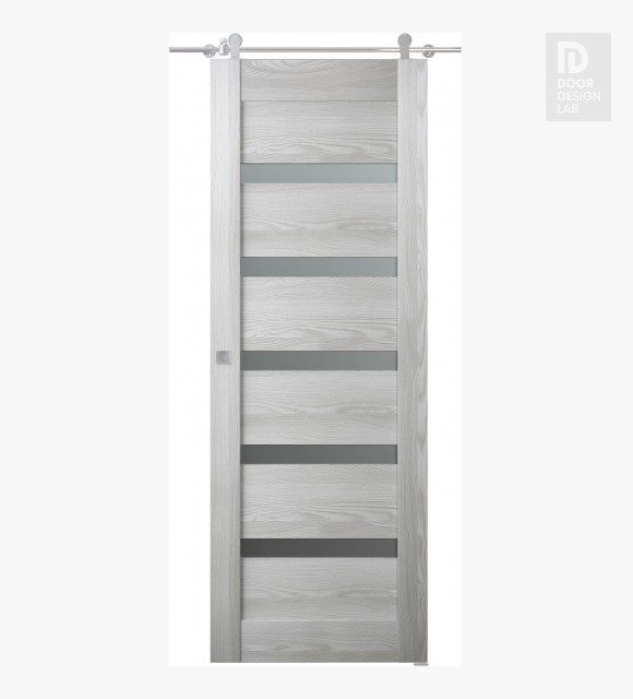 Avon 07-04 Vetro Ribeira Ash Modern Interior Barn Door by Belldinni