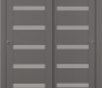 Avon 07-04 Vetro Gray Matte Modern Interior Bypass Doors by Belldinni