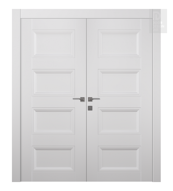 Oxford Duo 07 3R Snow White Modern Interior Double Swing Doors by Belldinni