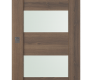 Avon 07-01 Vetro Pecan Nutwood Modern Interior Barn Door by Belldinni