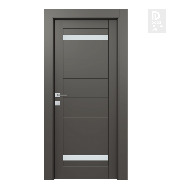 Perla Vetro Gray Matte Modern Interior Door by Belldinni