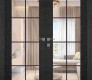 Avanti 8 Lite Clear Vetro Black Apricot Modern Interior Double Swing Doors by Belldinni