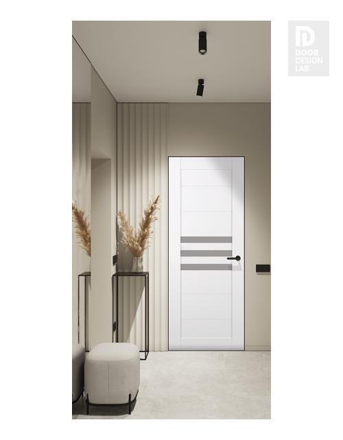 Dome Vetro Snow White Modern Interior Frameless Door by Belldinni