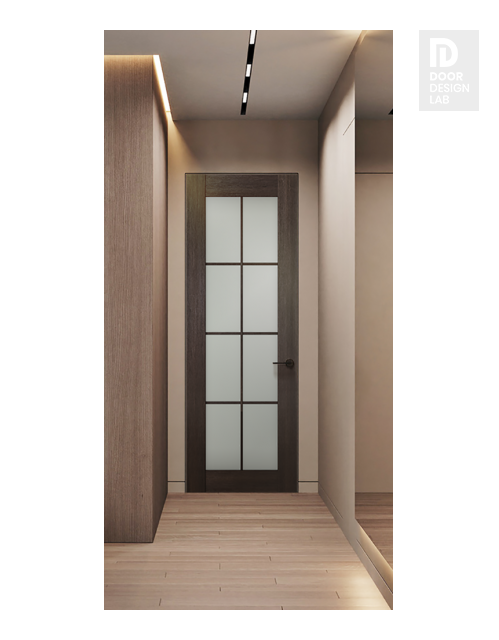 Avon 8 Lite Vetro Veralinga Oak Modern Interior Frameless Door by Belldinni