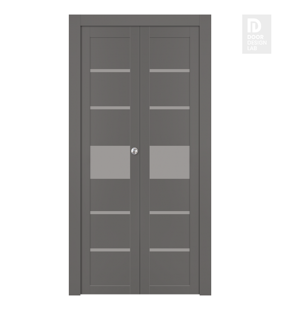 Avon 07-06 Vetro Gray Matte Modern Interior Bifold Doors by Belldinni