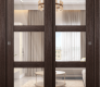 Avon 3 Lite Clear Vetro Veralinga Oak Modern Interior Bypass Doors by Belldinni