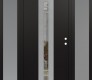 Modern Steel Front Door DIAMOND A4 68" X 80" BLACK/BLACK CLEAR GLASS PANEL STAINLESS STEEL LHI WITH 2 SIDELITES FROSTED GLASS