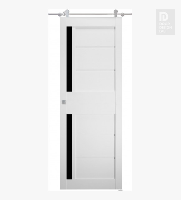 Esta Bl Vetro Bianco Noble Modern Interior Barn Door by Belldinni