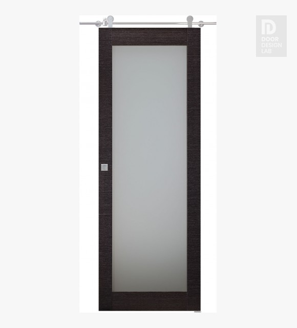 Avanti 207 Vetro Black Apricot Modern Interior Barn Door by Belldinni