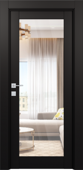 Avon 207 Clear Vetro Black Matte Single Doors