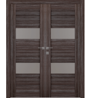 Vita Vetro Gray Oak Double doors
