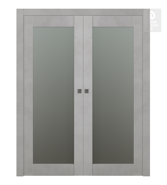 Avon 207 Vetro Light Urban Modern Interior Double Pocket Doors by Belldinni