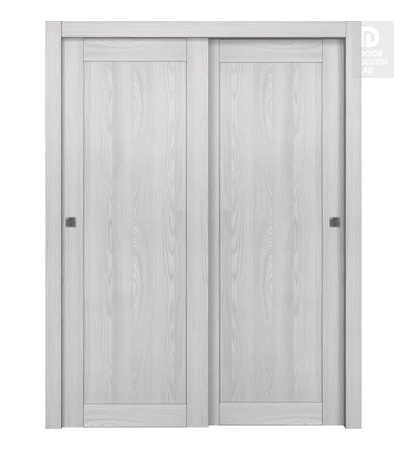 Shaker 1 Panel Ribeira Ash Modern Interior Bypass Doors by Belldinni
