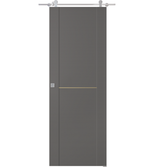 Avon 01 1H Gold Gray Matte Barn doors