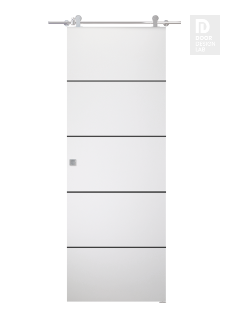 Smart Pro 4H Black Polar White Modern Interior Barn Door by Belldinni